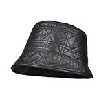 McMahon Black Genuine Leather Bucket Hat