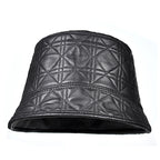 McMahon Black Genuine Leather Bucket Hat