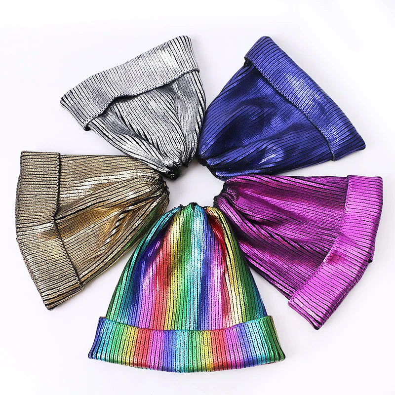 Metallic Glitter Degraded Beanie