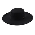 Black Wide Brim Boater Hat – adjustable wide brim hat