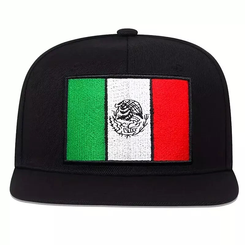 Mexican Flag Black Snapback Cap