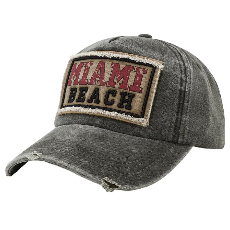 Miami Beach Washed Cotton Baseball Cap