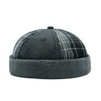 Michigan Patchwork Tartan Cotton Brimless Docker Cap