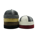 Michigan Patchwork Tartan Cotton Brimless Docker Cap