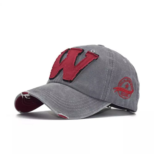 Gray and red Baseball Cap
