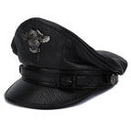 Military Captain Genuine Leather Sailor Cap