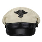 Military Captain Genuine Leather Sailor Cap