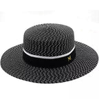 Black Straw Boater Hat – classic straw hat
