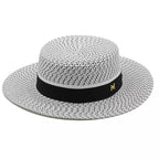 Gray Straw Boater Hat – classic straw hat