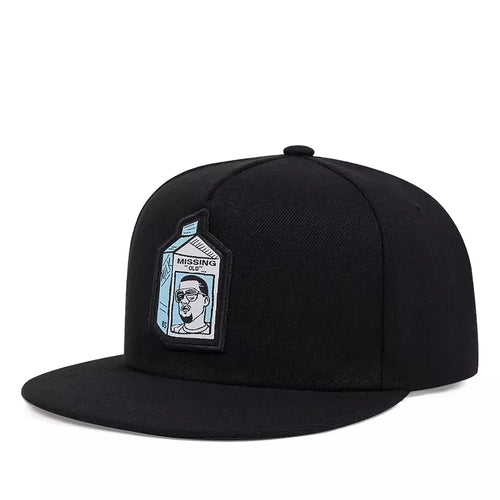 Black Snapback Cap back view