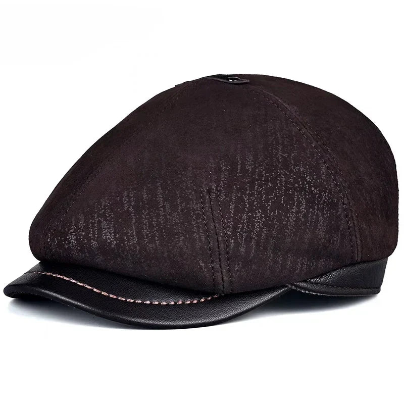Missouri Genuine Leather Newsboy Cap