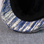 Monaitte Blue & White Striped Linen Flat Cap