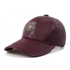 Monaitte Genuine Leather Baseball Cap