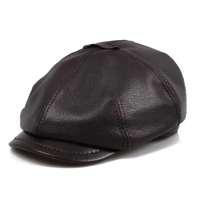 Montclair Genuine Leather Newsboy Cap