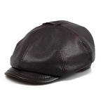 Montclair Genuine Leather Newsboy Cap
