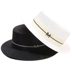 Summer Straw Boater Hat – straw hat close-up