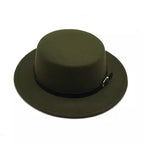 Green Vintage Boater Hat – classic straw boater style