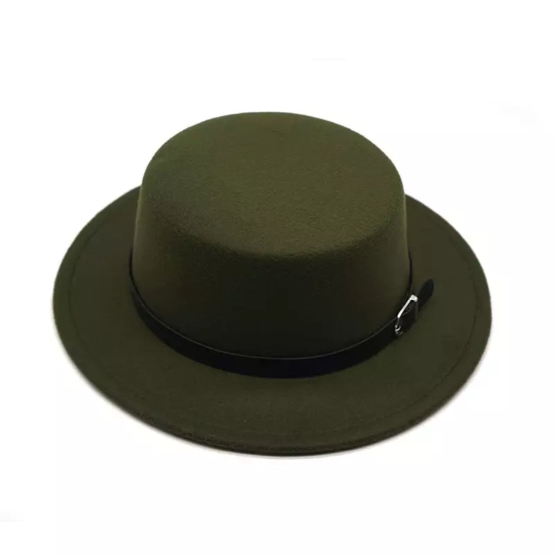 Green Vintage Boater Hat – classic straw boater style