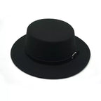 Black Vintage Boater Hat – classic straw boater style