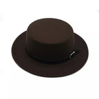 Coffee brown Vintage Boater Hat