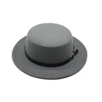 Gray Vintage Boater Hat – classic straw boater style