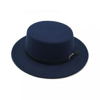 Navy blue Vintage Boater Hat – classic straw boater style