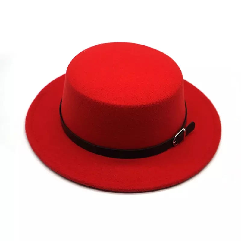 Red Vintage Boater Hat – classic vintage straw hat