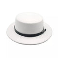 White Vintage Boater Hat – classic straw boater style