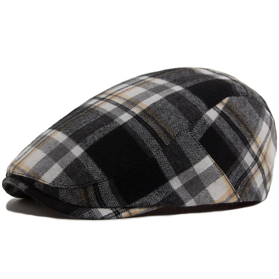 Morrison Vintage Plaid Cotton Flat Cap