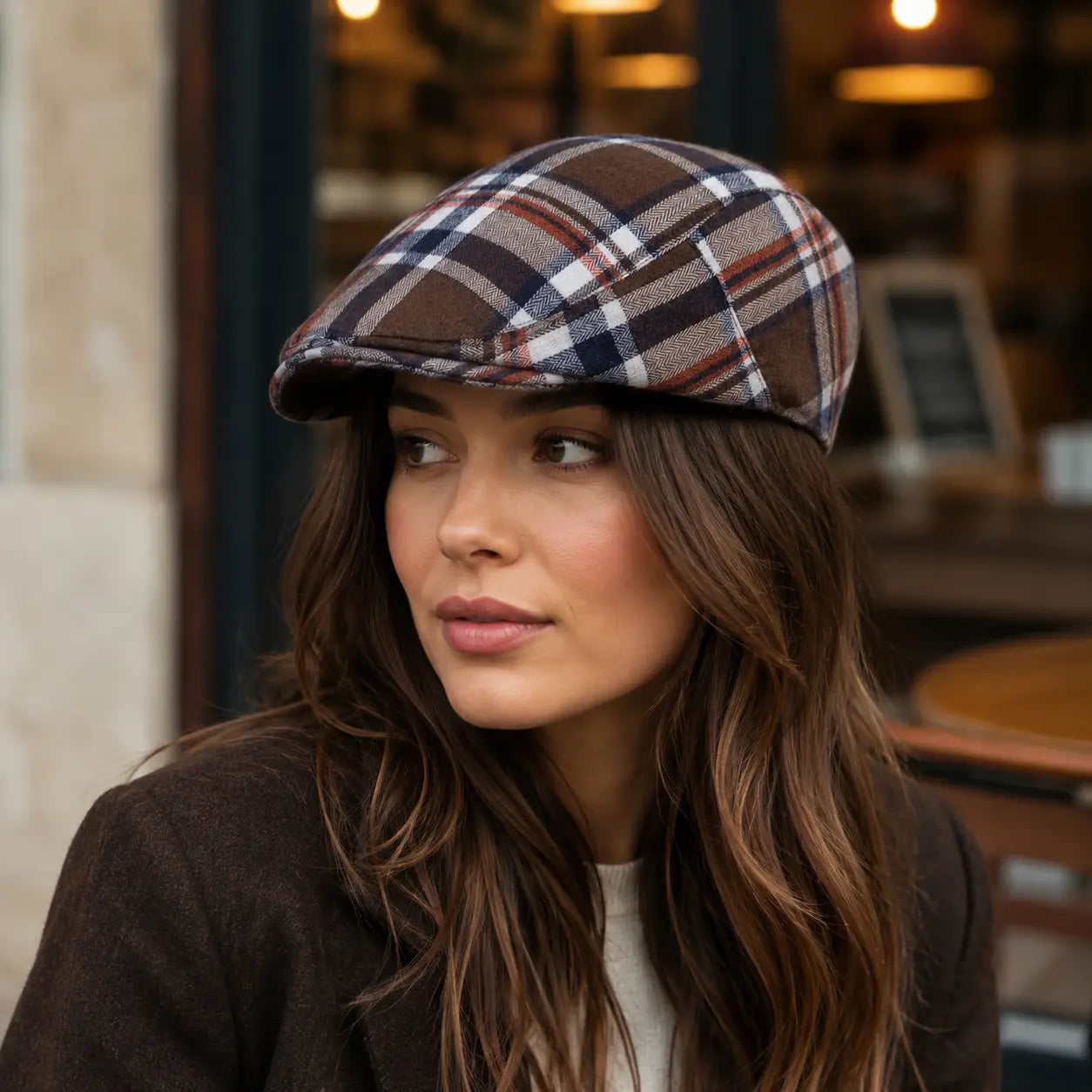 Morrison Vintage Plaid Cotton Flat Cap