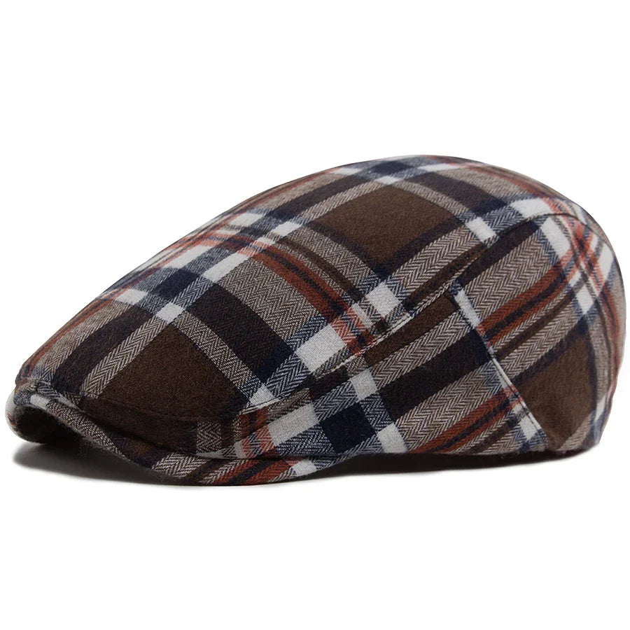 Morrison Vintage Plaid Cotton Flat Cap