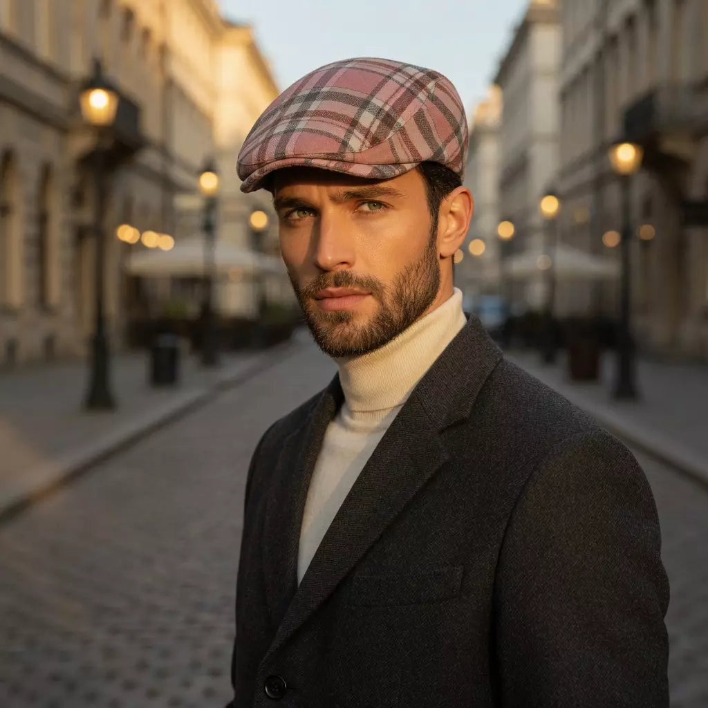 Morrison Vintage Plaid Cotton Flat Cap