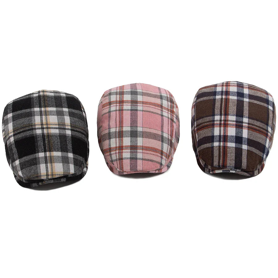 Morrison Vintage Plaid Cotton Flat Cap