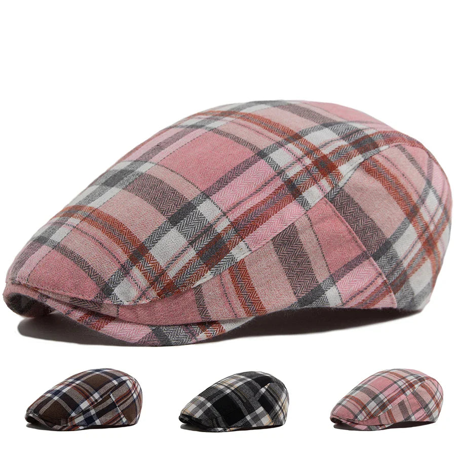 Morrison Vintage Plaid Cotton Flat Cap