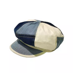 Multicolor Patchwork Denim Newsboy Cap