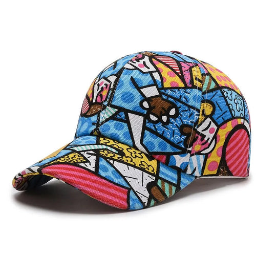 Blue Cartoon Print Baseball Cap