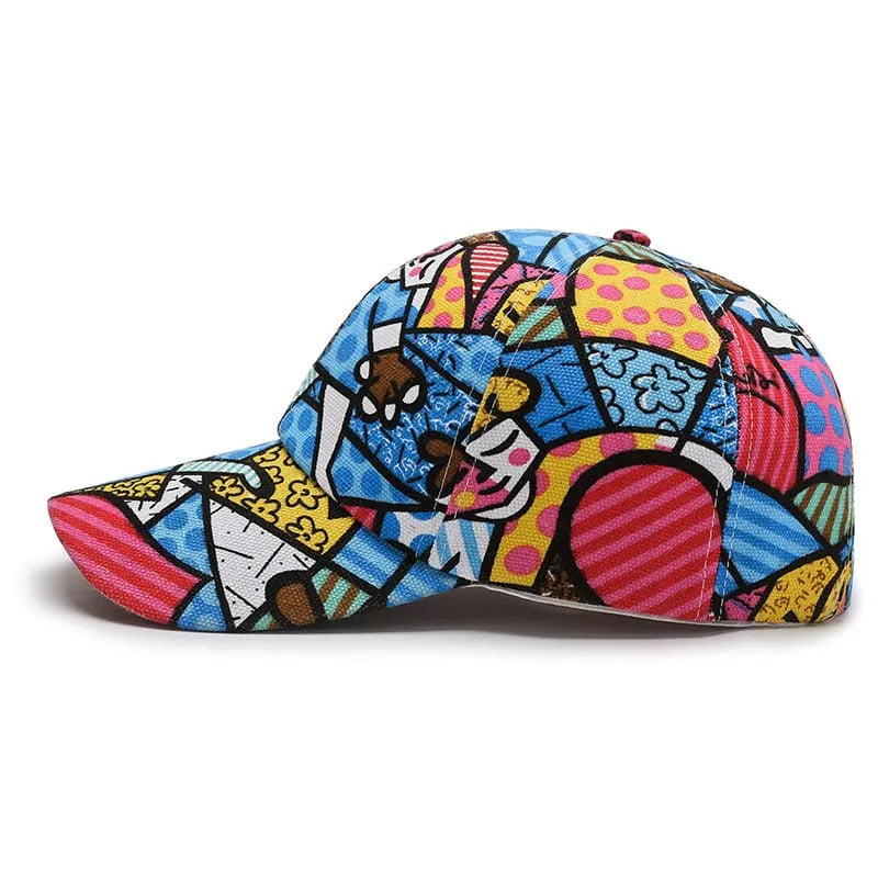 Murakami Cartoon Print Baseball Cap