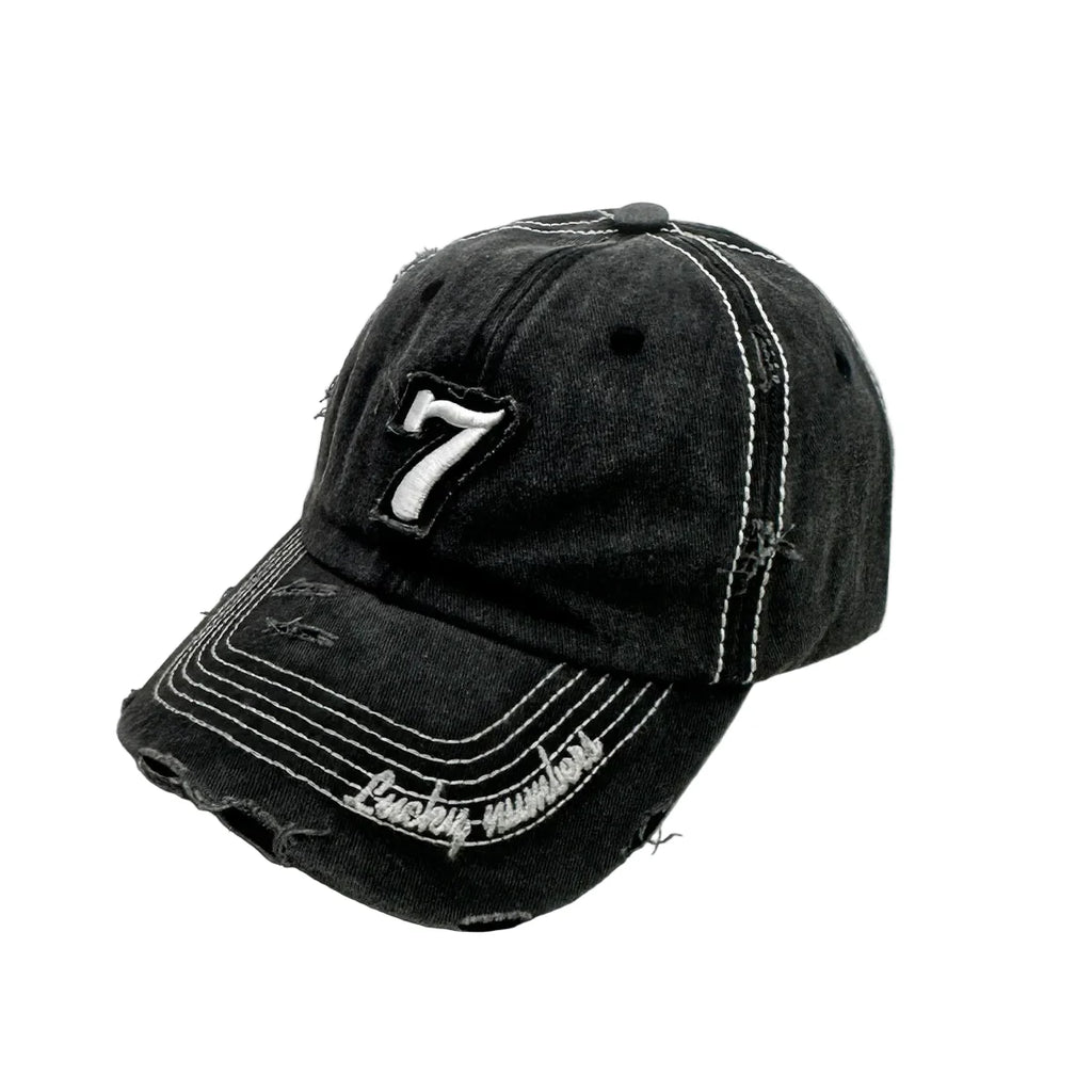 Nº 7 Vintage Ripped Washed Cotton Baseball Cap