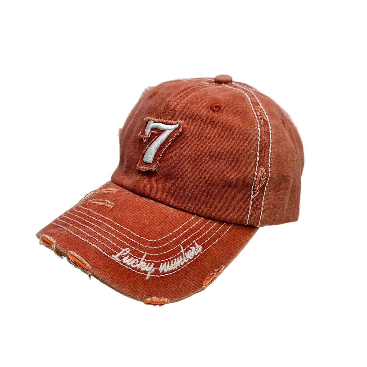 Nº 7 Vintage Ripped Washed Cotton Baseball Cap