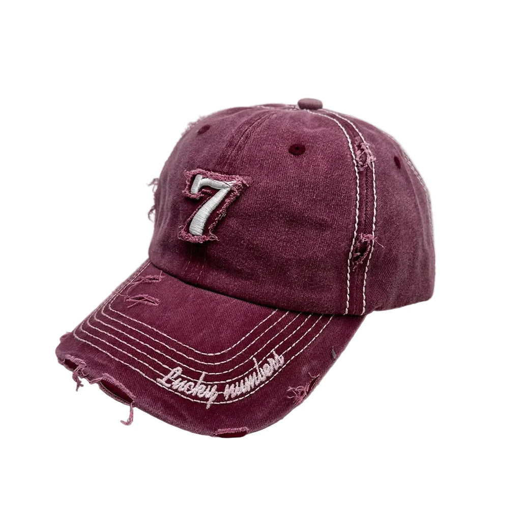Nº 7 Vintage Ripped Washed Cotton Baseball Cap