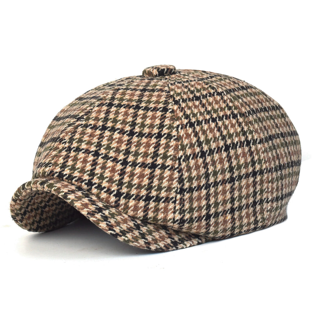 NH Houndstooth Wool Newsboy Cap