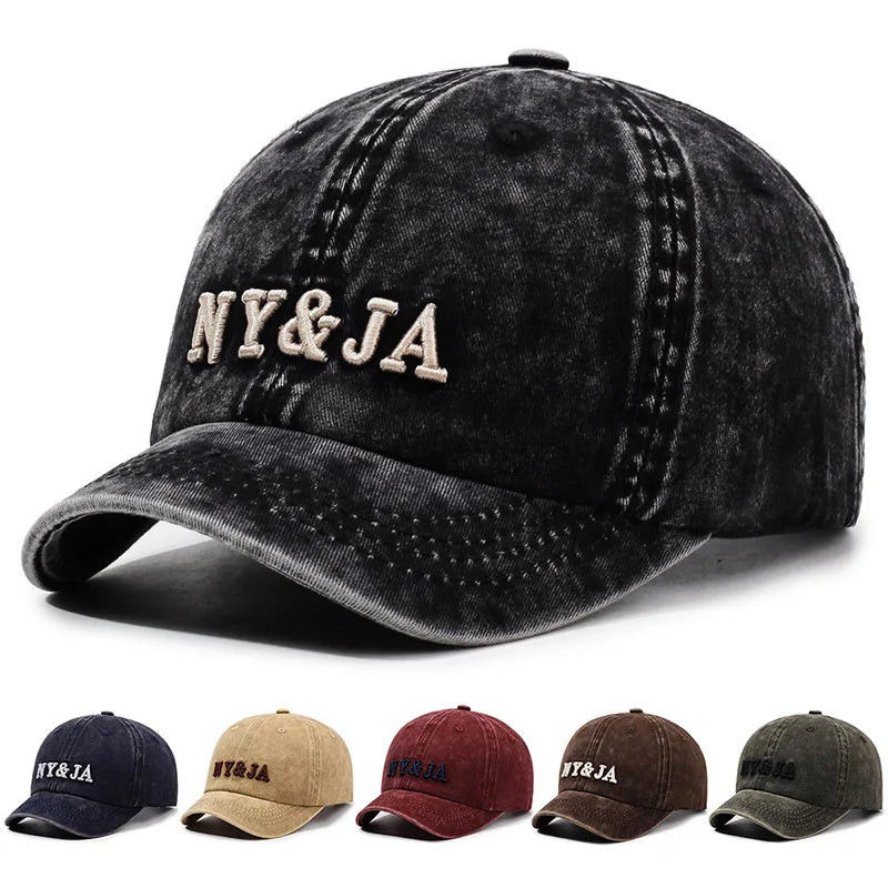 NY&JA Short Brim Washed Cotton Baseball Cap