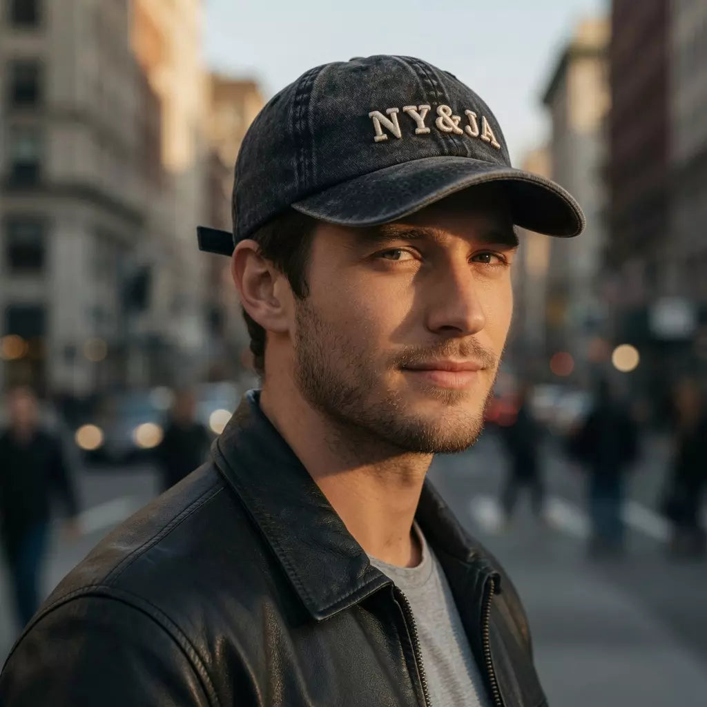 NY&JA Short Brim Washed Cotton Baseball Cap