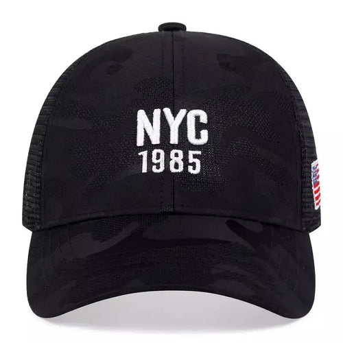 Black Camouflage Trucker Cap front view