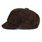 Nantes Women Genuine Leather Suede Newsboy Cap