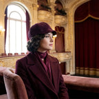Nantes Women Genuine Leather Suede Newsboy Cap