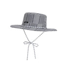 Black striped boater hat – classic striped straw boater