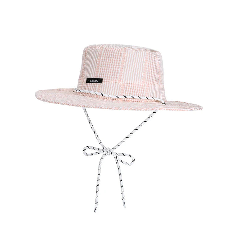 Pink striped boater hat – classic striped straw boater