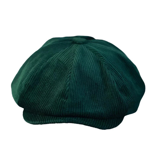 Green Corduroy Newsboy Cap