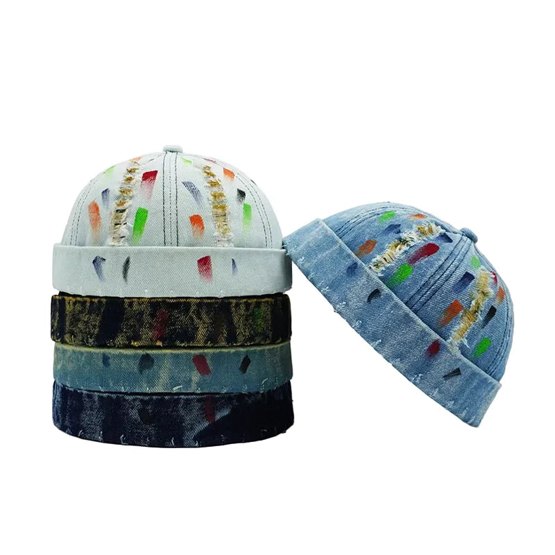 Nashville Painted Ripped Denim Docker Cap